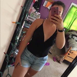 Black strappy body suit